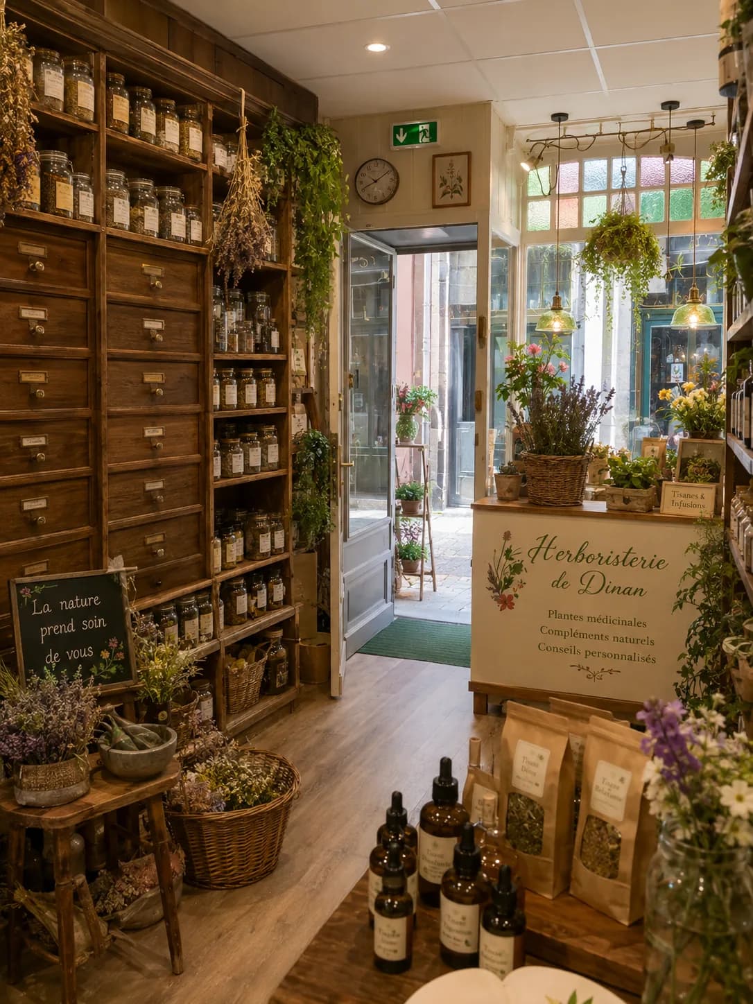 Intérieur de l'Herboristerie de Dinan
